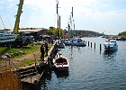 Am Hafen von Seedorf – an der Lankener Bek : Segelyachten, Kran, Motoryacht, Seedorf, Lankener Bek, Rügen